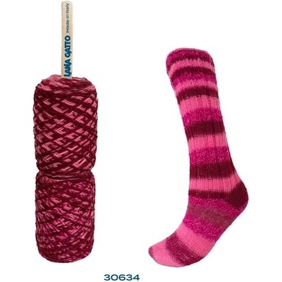 MERINO SOCKS Lana Gatto Farby MERINO SOCKS: 30634 ružový mix