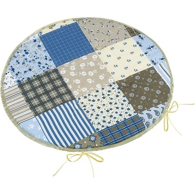 Bellatex Adela okrúhly hladký Patchwork modrá, 40 x 40 cm
