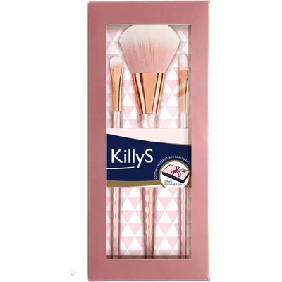 Intervion КОМПЛЕКТ INTERVION Четки За Грим 415808 Golden 3 Бр Четки Комплект дамски