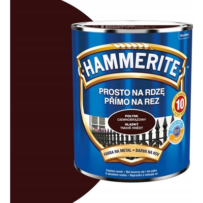Hammerite přímo na rez, 0,70L, hladký tmavě hnědý