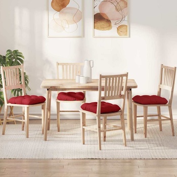 vidaXL Възглавници за седалки 4 pcs Червено 40 x 40 x 12 см текстил (42015072)