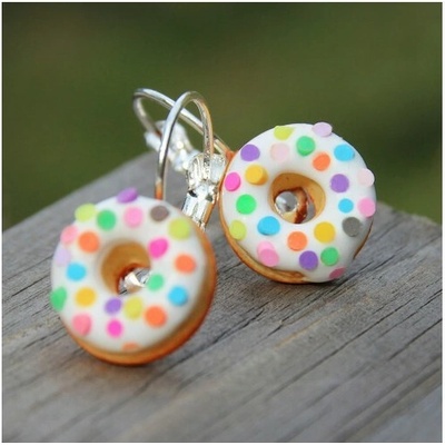 Prosperk Sladké náušnice donuty s posypem S0506