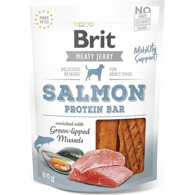 Brit Jerky Snack proteinová tyčinka s lososem 12 x 80 g