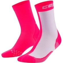 CEP ponožky Half&Half Mid-Cut Running Socks Women wp7cph-wp7cph