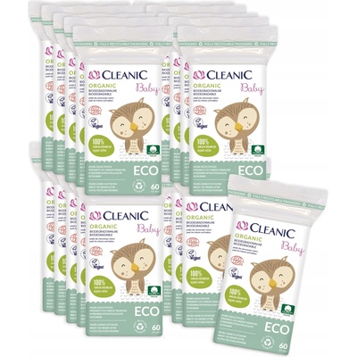 Cleanic Baby Eco 100 % bavlna kozmetické tampóny okrúhle 60 ks