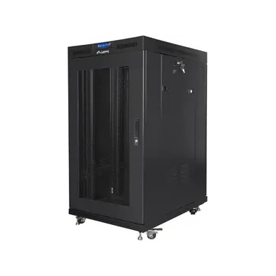 Lanberg Комуникационен шкаф, Lanberg rack cabinet 19" free-standing 22U/800x1000 (flat pack) with mesh door lcd black v2 (FF01-8022-23BL)