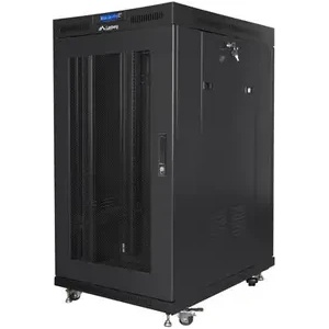 Lanberg Комуникационен шкаф, Lanberg rack cabinet 19" free-standing 22U/800x1000 (flat pack) with mesh door lcd black v2 (FF01-8022-23BL) - xtreme