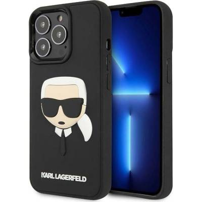 KARL LAGERFELD Кейс Karl Lagerfeld KLHCP14LKH3DBK за iPhone 14 Pro 6.1"", черен / черен, твърд, 3D Rubber Karl`s Head (KXG0036806)