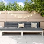vidaXL Градински средни дивани 2 бр бели 120x80 см борово дърво масив (825717)