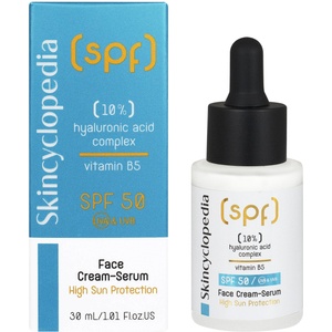 Skincyclopedia Крем-серум с 10% хиалуронов комплекс и витамин В5, SPF50, 30 ml