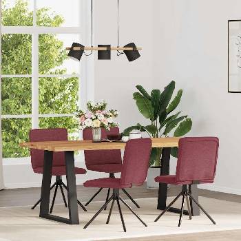 vidaXL Трапезни столове, 4 бр, виненочервени, текстил (3315335)