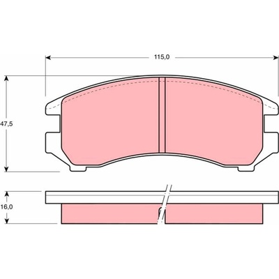 Sada brzdových platničiek, vždy 4 kusy v sade TRW GDB731