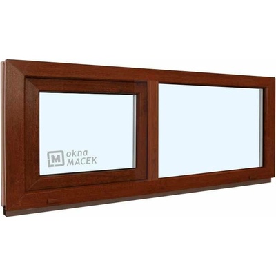 KÖMMERLING Plastové okno - 70 AD, 1500x500 mm, FIX/S, ořech ornamentální (kůra čirá), ořech/bílá