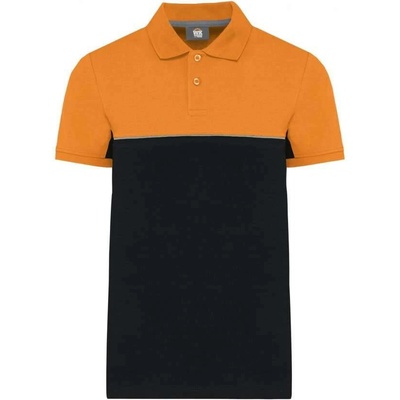 Designed To Work eco-friendly dvoubarevná polokošile Three černá oranžová