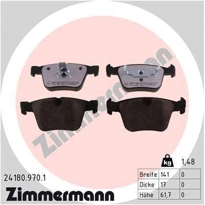 Sada brzdových platničiek kotúčovej brzdy ZIMMERMANN 24180.970.1