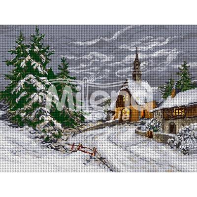 Milena Style Горски параклис - гоблен със схема конци dmc 1: 4