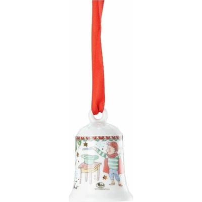Vánoční porcelánová ozdoba mini zvoneček, Kouzelník, Vánoční radovánky 2025, 7 cm, Rosenthal