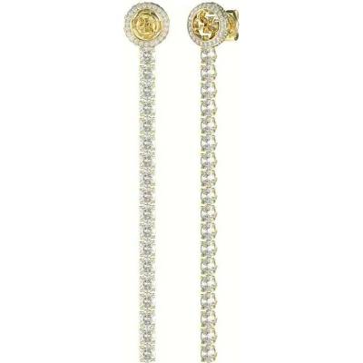 Guess Výrazné pozlacené náušnice s čirými krystaly Paradise JUBE05144JWYGT/U