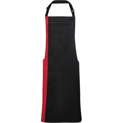 Premier Workwear Kontrastná zástera s trakmi PR162 Black 72 x 86 cm