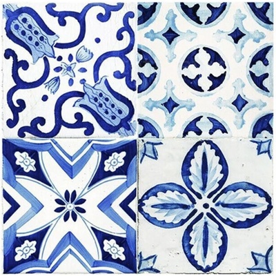 Crearreda Samolepicí dekorace Tile Cover Azulejos 31223 Kachlík, modro-bílé ornamenty 3 archy 20x20 cm – Zboží Dáma