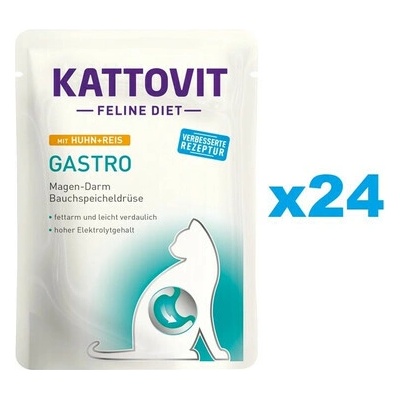 Kattovit Feline Diet Gastro Kuracie s ryžou 24 x 85 g