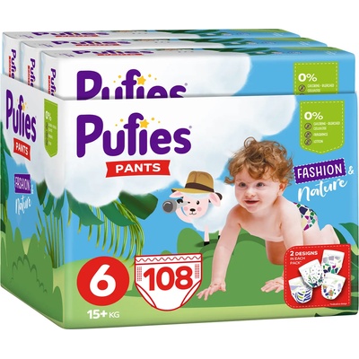 pufies Пелени гащи Pufies Pants Fashion & Nature 6, 108 броя (23157)