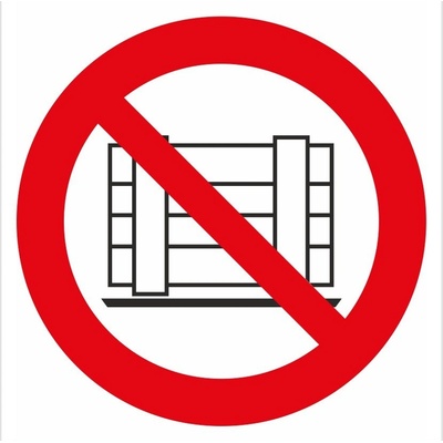 Podlahová značka – zákaz odkládání materiálů ISO 7010