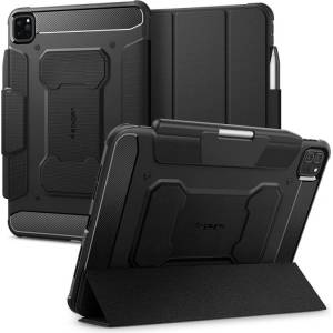 Spigen Противоударен Калъф за iPad Pro 11 2025-2024, Spigen Rugged Armor Pro Case, Черен (ACS07017)