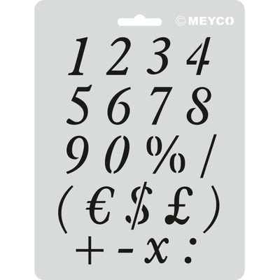 Meyco šablona čísla