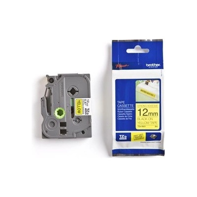 páska BROTHER TZS631 čierne písmo, žltá páska extra lepivá ADHESIVE Tape (12mm) TZES631