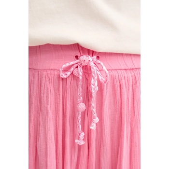 Pinko Памучен панталон Pinko в розово с широка каройка, с висока талия 104756 A2G4 (104756.A2G4)