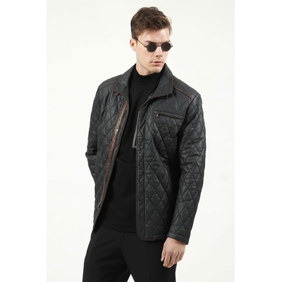 Jacket Club Мъжко късо палто от естествена кожа e-1012 - Черно #317607 (317607_Черно)