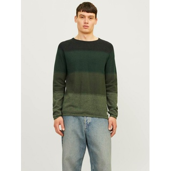 JACK & JONES Зелен мъжки пуловер на райета Jack & Jones JJEHILL Jack & Jones | Zelen | МЪЖЕ | L