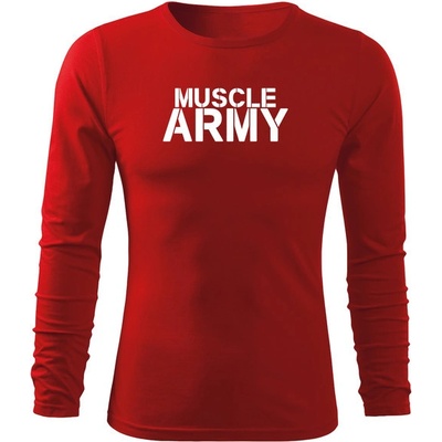 Dragowa Fit-T tričko s dlhým rukávom muscle army červené