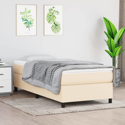 vidaXL Boxsprings matrací krémová textil