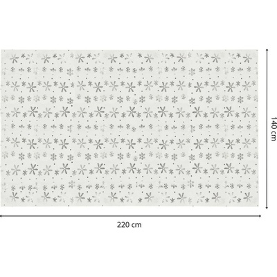 SPRINGOS Vánoční ubrus s vločkami 220x140 cm bílý vánoční dekorace CA1222-XG