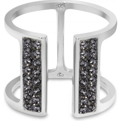 Spark prsten šedý se Swarovski Elements Radiance 14131 2726 Silver Night