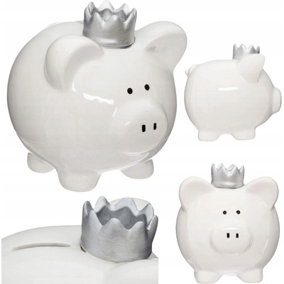 ATMOSPHERA ATMOSPHERA Keramická pokladnička White Queen Pig 14,5x16x14,5 cm