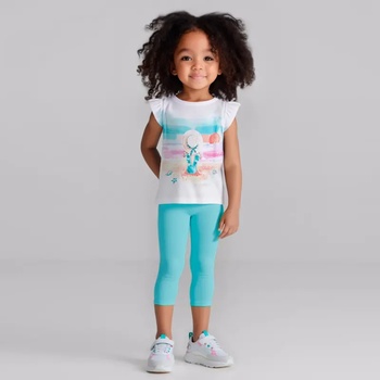 Mayoral Комплект легингс тюркоаз и бяла тениска плаж за мини момиче Майорал