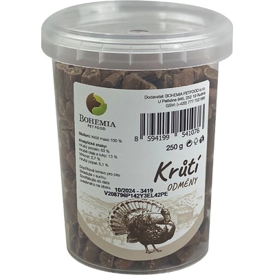 BOHEMIA PET FOOD Morčacie odmeny pre psov 250 g