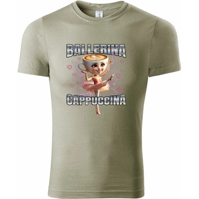 Stymio tričko Italian Brainrot Ballerina Cappuccina svetlá khaki