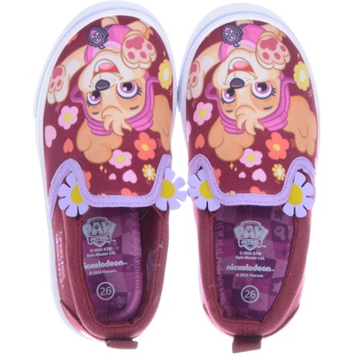 Tenisky detské Labková patrola zasúvacie Slip On bordové