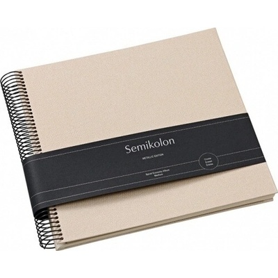 Spirálové album Economy Medium Satin Champagne, Metallic Edition, krémové stránky