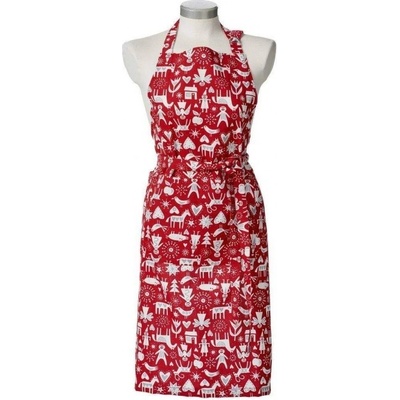 Klippan Švédsko zástěra Merry X-mas Červená