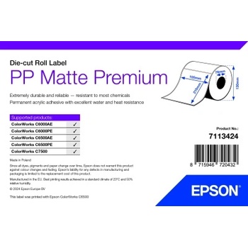Epsonlabel Epson PP Matte Label Premium, щанцована ролка, 105mm x 210mm, 259 етикета (7113424)