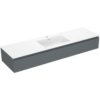 Mexen Rivel шкаф за баня 160 см с умивалник Otis, 1 чекмедже, оребрен, графит (91A20-16023-1-BF66-W18M01)