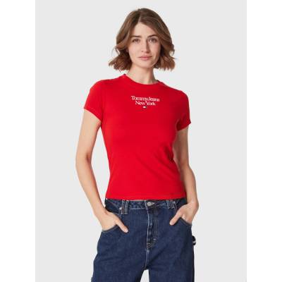 Tommy Jeans dámske tričko ESSENTIAL LOGO červené