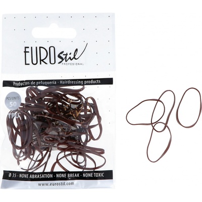 Gumičky do vlasov Eurostil Professional TPU Hair Elastics For Hairstyles - hnedé, 50 ks (06810)