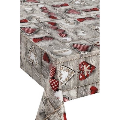 Obrus PVC MIS096, metráž, 20 m x 140 cm, srdiečka na dreve, IMPOL TRADE