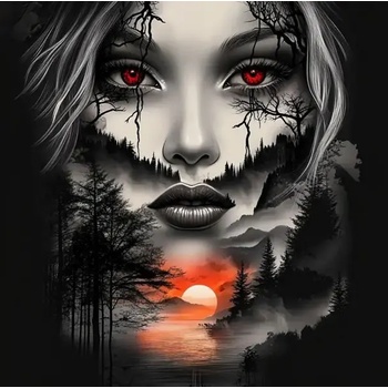 Norimpex - Puzzle Diamant painting: Face in the mountain landscape 30x40cm - 1 - 39 piese